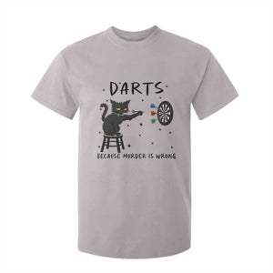 Funny Grumpy Cat Darts T Shirt For Kid Because Murder Is Wrong TS12 Ice Gray Print Your Wear