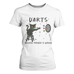 Funny Grumpy Cat Darts T Shirt For Women Because Murder Is Wrong TS12 White Print Your Wear