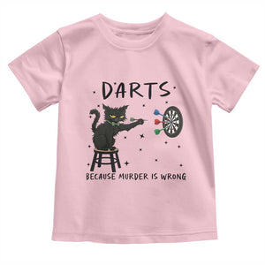 Funny Grumpy Cat Darts Toddler T Shirt Because Murder Is Wrong TS12 Light Pink Print Your Wear