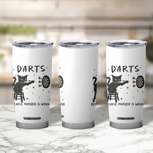 Funny Grumpy Cat Darts Tumbler Cup Because Murder Is Wrong TS12 Print Your Wear