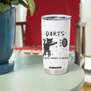 Funny Grumpy Cat Darts Tumbler Cup Because Murder Is Wrong TS12 Print Your Wear