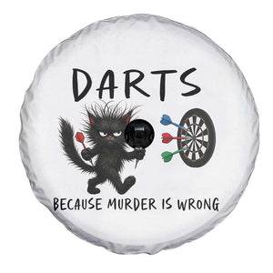 Funny Grumpy Cat Dart Player Spare Tire Cover Because Murder Is Wrong Pub Game Gift - Print Your Wear