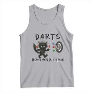 Funny Grumpy Cat Dart Player Tank Top Because Murder Is Wrong Pub Game Gift - Print Your Wear