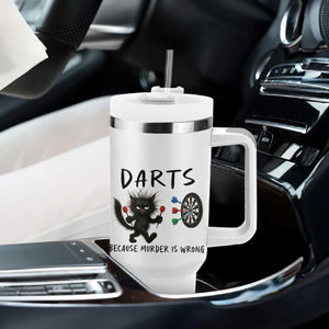 Funny Grumpy Cat Dart Player Tumbler With Handle Because Murder Is Wrong Pub Game Gift TS12 Print Your Wear