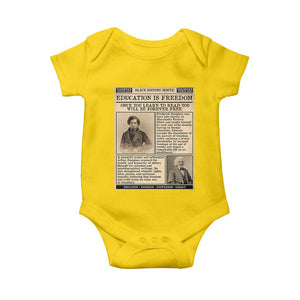 Education Is Freedom Newspaper Baby Onesie Frederick Douglass Black History Month Gift TS12 Daisy Print Your Wear