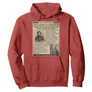 Education Is Freedom Newspaper Hoodie Frederick Douglass Black History Month Gift TS12 Red Print Your Wear