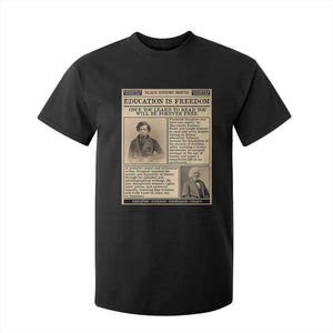 Education Is Freedom Newspaper T Shirt For Kid Frederick Douglass Black History Month Gift TS12 Black Print Your Wear
