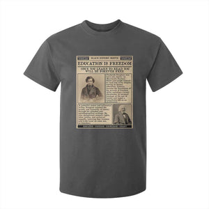 Education Is Freedom Newspaper T Shirt For Kid Frederick Douglass Black History Month Gift TS12 Dark Heather Print Your Wear