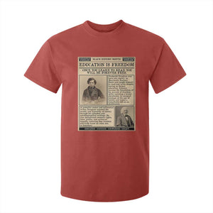 Education Is Freedom Newspaper T Shirt For Kid Frederick Douglass Black History Month Gift TS12 Red Print Your Wear