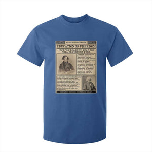 Education Is Freedom Newspaper T Shirt For Kid Frederick Douglass Black History Month Gift TS12 Royal Blue Print Your Wear