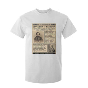 Education Is Freedom Newspaper T Shirt For Kid Frederick Douglass Black History Month Gift TS12 White Print Your Wear