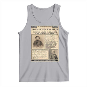 Education Is Freedom Newspaper Tank Top Frederick Douglass Black History Month Gift TS12 Athletic Heather Print Your Wear