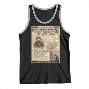 Education Is Freedom Newspaper Tank Top Frederick Douglass Black History Month Gift TS12 Black Athletic Heather Print Your Wear