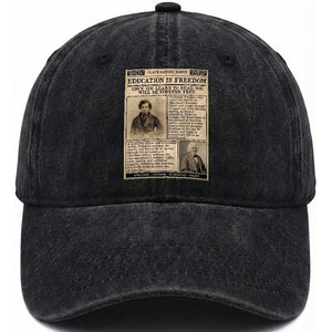 Education Is Freedom Newspaper Washed Cotton Baseball Cap Frederick Douglass Black History Month Gift TS12 Print Your Wear