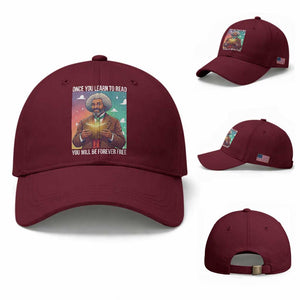 Frederick Douglass Reading And Freedom Baseball Cap African American Heritage TS12 Baseball Cap Universal Fit Maroon Print Your Wear