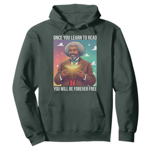 Frederick Douglass Reading And Freedom Hoodie African American Heritage TS12 Dark Forest Green Print Your Wear