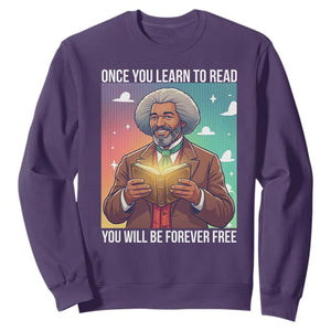 Frederick Douglass Reading And Freedom Sweatshirt African American Heritage TS12 Purple Print Your Wear