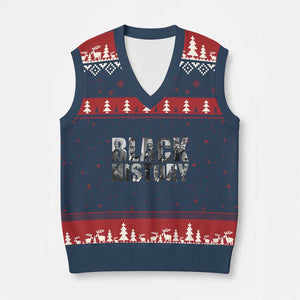 African American Leaders V-Neck Knit Sweater Vest Black History Month Legends TS12 Navy Red Print Your Wear