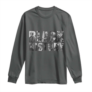 African American Leaders Long Sleeve Shirt Black History Month Legends TS12 Dark Heather Print Your Wear