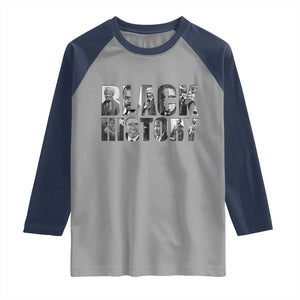 African American Leaders Raglan Shirt Black History Month Legends TS12 Sport Gray Navy Print Your Wear