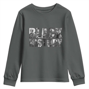 African American Leaders Youth Sweatshirt Black History Month Legends TS12 Dark Heather Print Your Wear