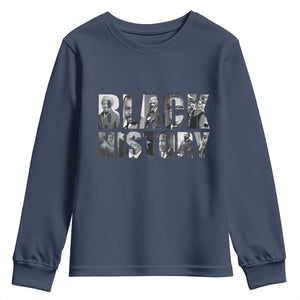 African American Leaders Youth Sweatshirt Black History Month Legends TS12 Navy Print Your Wear