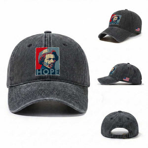 Frederick Douglass Hope Poster Washed Cotton Baseball Cap African American Heritage TS12 Washed Cap Universal Fit Dark Gray Print Your Wear