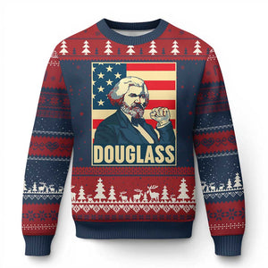 Frederick Douglass American Hero Ugly Christmas Sweater Black History Month Gift TS12 Navy Red Print Your Wear
