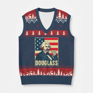 Frederick Douglass American Hero V-Neck Knit Sweater Vest Black History Month Gift TS12 Navy Red Print Your Wear