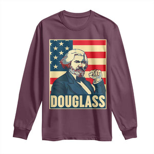 Frederick Douglass American Hero Long Sleeve Shirt Black History Month Gift TS12 Maroon Print Your Wear