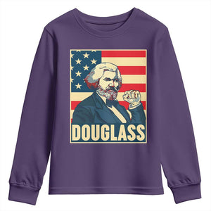 Frederick Douglass American Hero Youth Sweatshirt Black History Month Gift TS12 Purple Print Your Wear