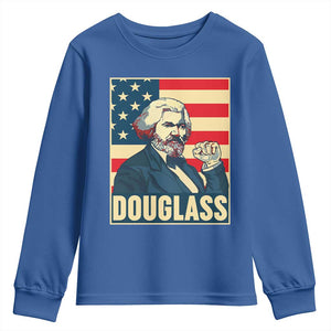 Frederick Douglass American Hero Youth Sweatshirt Black History Month Gift TS12 Royal Blue Print Your Wear