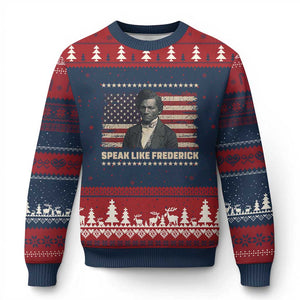 Speak Like Frederick Ugly Christmas Sweater Black History Month Gift TS12 Navy Red Print Your Wear