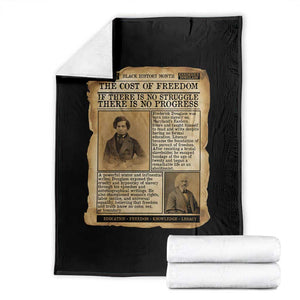 If There Is No Struggle No Progress Throw Blanket Frederick Douglass Newspaper TS12 Black Print Your Wear