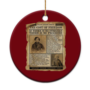 If There Is No Struggle No Progress Ceramic Ornament Frederick Douglass Newspaper TS12 1pc Red Print Your Wear