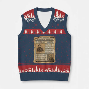 If There Is No Struggle No Progress V-Neck Knit Sweater Vest Frederick Douglass Newspaper TS12 Navy Red Print Your Wear