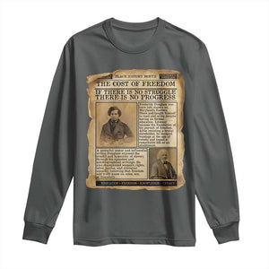 If There Is No Struggle No Progress Long Sleeve Shirt Frederick Douglass Newspaper TS12 Dark Heather Print Your Wear