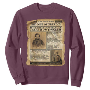 If There Is No Struggle No Progress Sweatshirt Frederick Douglass Newspaper TS12 Maroon Print Your Wear