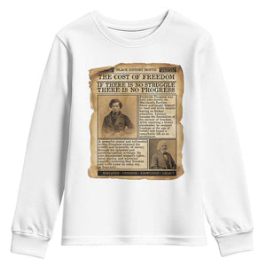 If There Is No Struggle No Progress Youth Sweatshirt Frederick Douglass Newspaper TS12 White Print Your Wear