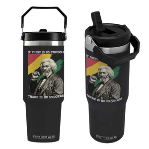 Frederick Douglass Struggle And Progress Flip Straw Tumbler Inspirational Black History TS12 One Size: 30 oz Black Print Your Wear
