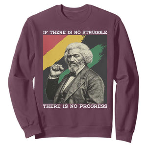 Frederick Douglass Struggle And Progress Sweatshirt Inspirational Black History TS12 Maroon Print Your Wear