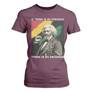 Frederick Douglass Struggle And Progress T Shirt For Women Inspirational Black History TS12 Maroon Print Your Wear