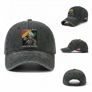 Frederick Douglass Struggle And Progress Washed Cotton Baseball Cap Inspirational Black History TS12 Washed Cap Universal Fit Dark Green Print Your Wear
