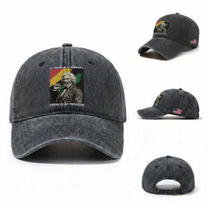 Frederick Douglass Struggle And Progress Washed Cotton Baseball Cap Inspirational Black History TS12 Washed Cap Universal Fit Dark Gray Print Your Wear
