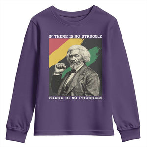 Frederick Douglass Struggle And Progress Youth Sweatshirt Inspirational Black History TS12 Purple Print Your Wear