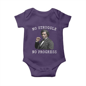 Frederick Douglass Quote Baby Onesie No Struggle No Progress TS12 Purple Print Your Wear
