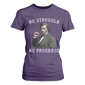 Frederick Douglass Quote T Shirt For Women No Struggle No Progress TS12 Purple Print Your Wear