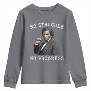 Frederick Douglass Quote Youth Sweatshirt No Struggle No Progress TS12 Charcoal Print Your Wear