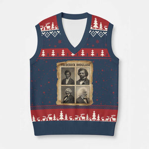 The Life Of Frederick Douglass V-Neck Knit Sweater Vest Historical Black History TS12 Navy Red Print Your Wear