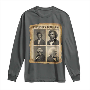 The Life Of Frederick Douglass Long Sleeve Shirt Historical Black History TS12 Dark Heather Print Your Wear